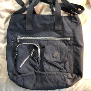 Large Navy Kipling Tote Bag